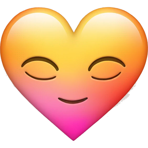 heart yellow, orange and pink gradient color  emoji