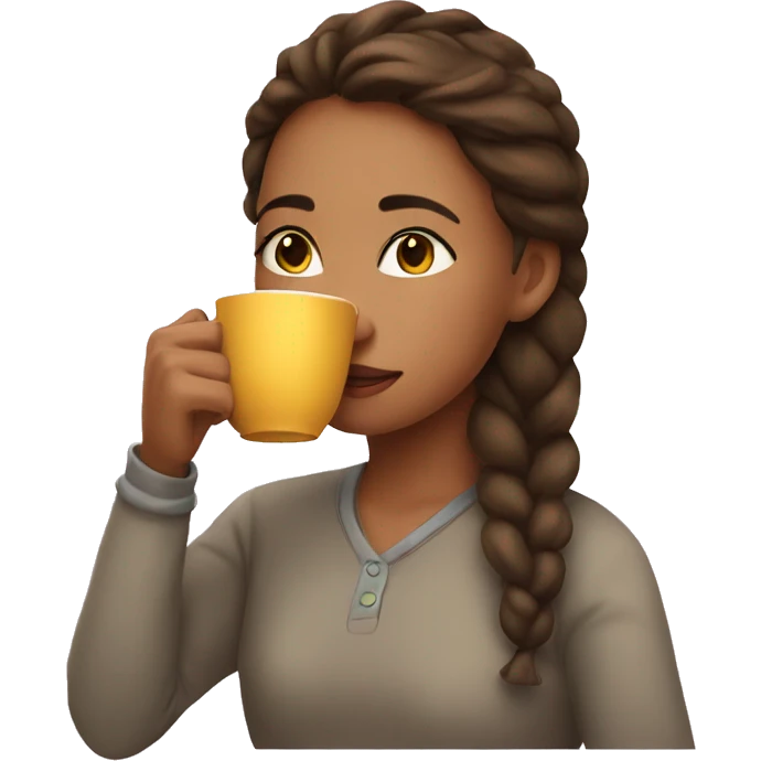 Girl sipping tea emoji