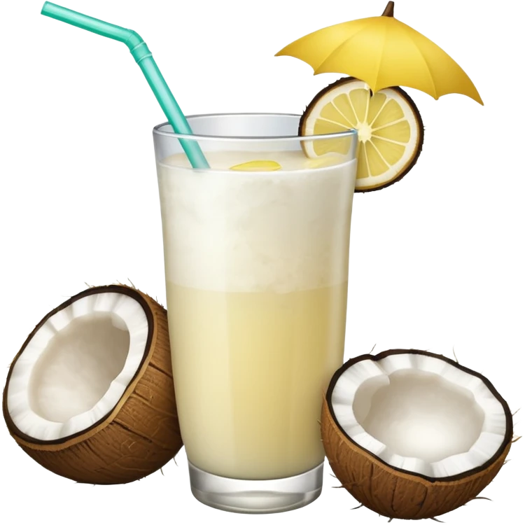 hawaii coconut drink with lemon emoji