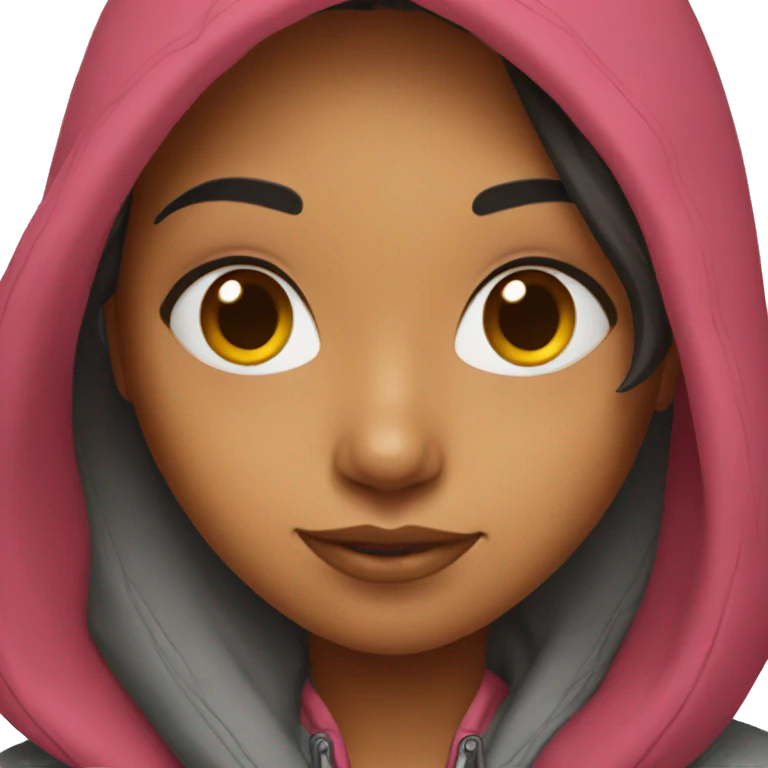 an indian american girl in a hoodie emoji