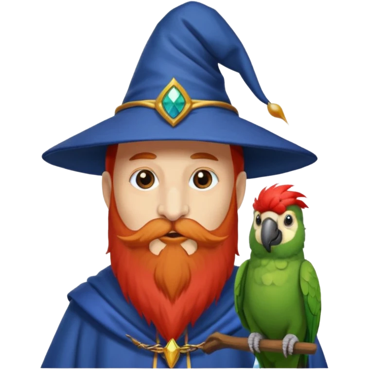 Zauberer mit Papagei Kopf emoji