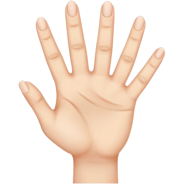 A hand with five fingers raises the first three fingers only emoji