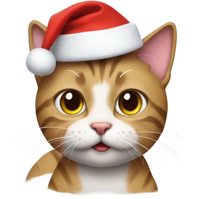 Cat wearing Santa hat emoji