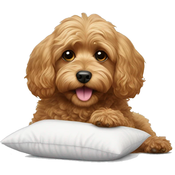 Cavoodle eating a pillow  emoji