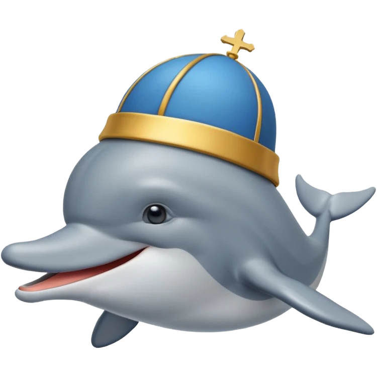 Pap yönlü şapkalı yunus emoji