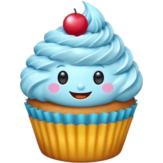 Cupcake smiling emoji