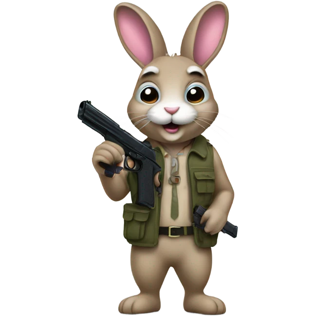  Bunny with. Gun  emoji