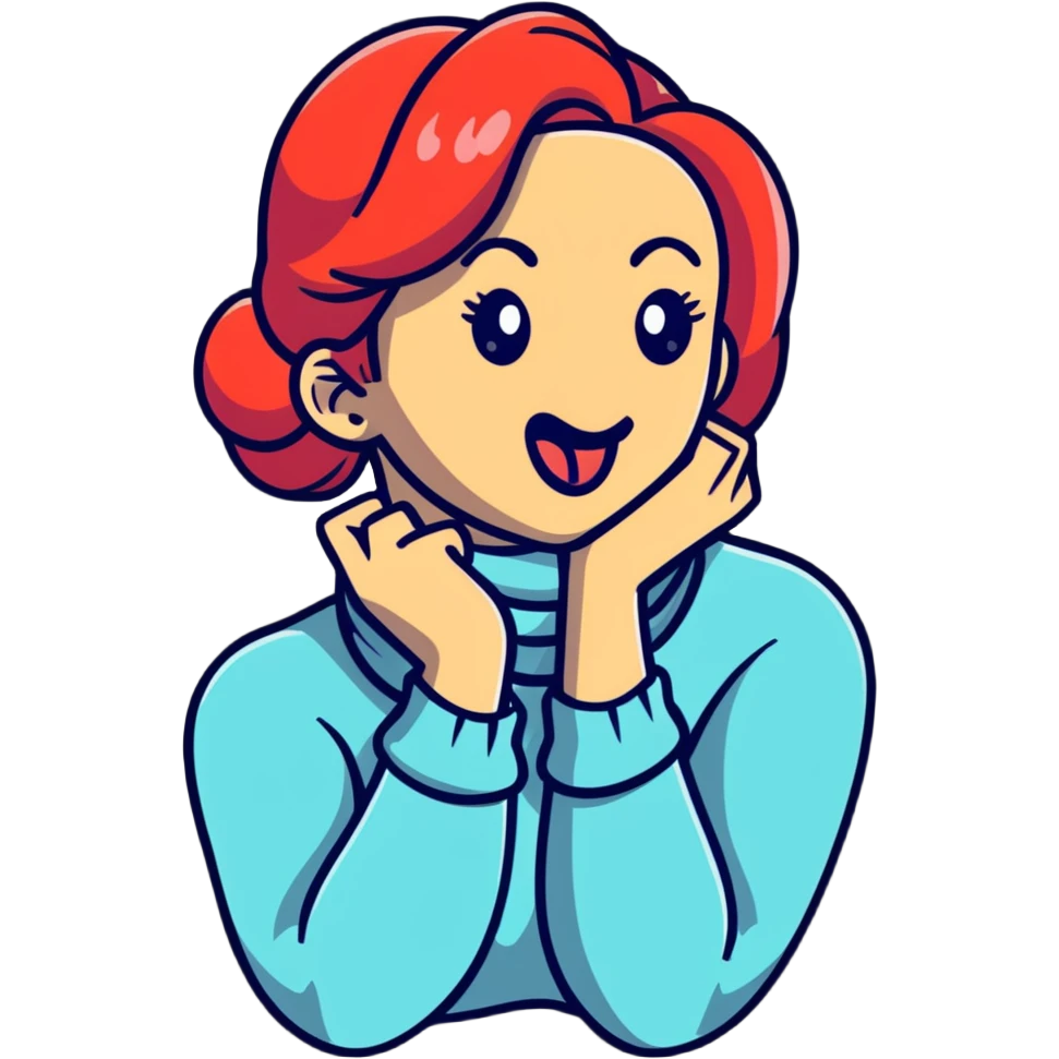 lady putting arms around neck with tongue out  emoji