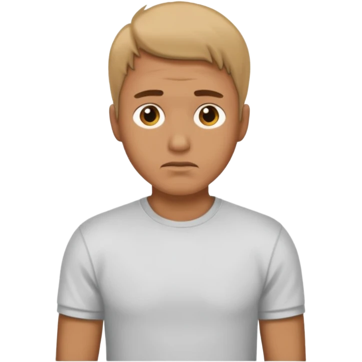 Man wearing a t-shirt and feeling cold emoji