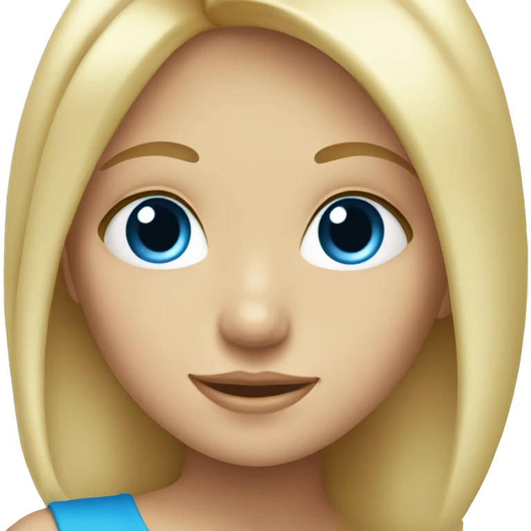 blue eyed blonde hair girl,  emoji