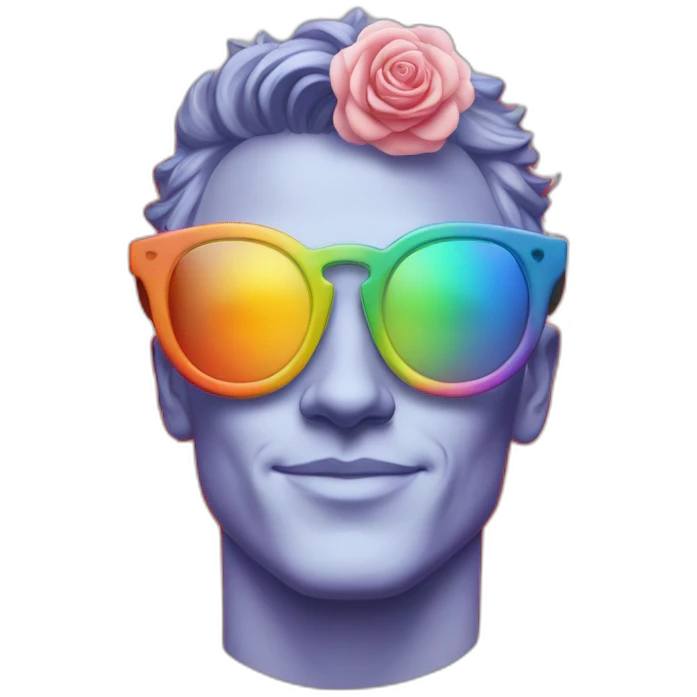 Jonathan Toews wearing glasses as a rainbow musical note in a symphony with pastel roses emoji