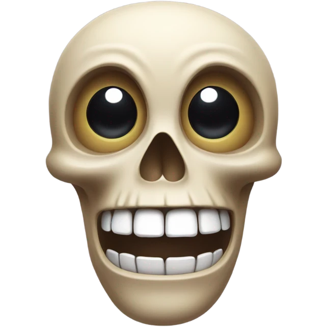Flabbergasted skull emoji