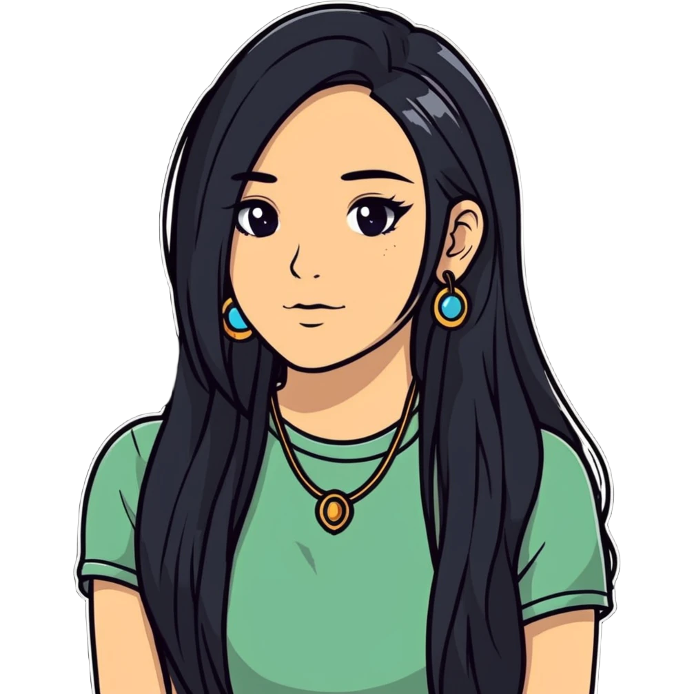 Schwarz haarige Frau lange haare Piercings  emoji