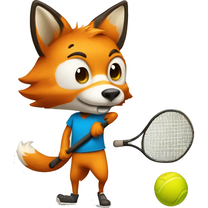 Fox playing pickle ball emoji