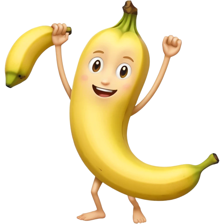 Banana  with a face  had strong arms and legs emoji