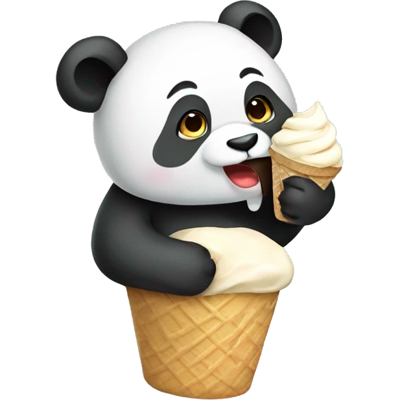 Panda eating ice cream emoji