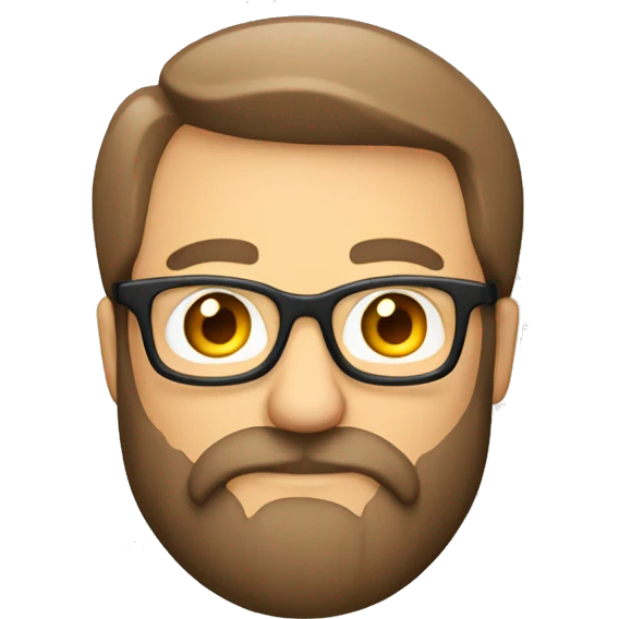 a CAUCASIAN teacher WITH BEARD reading an orange book emoji
