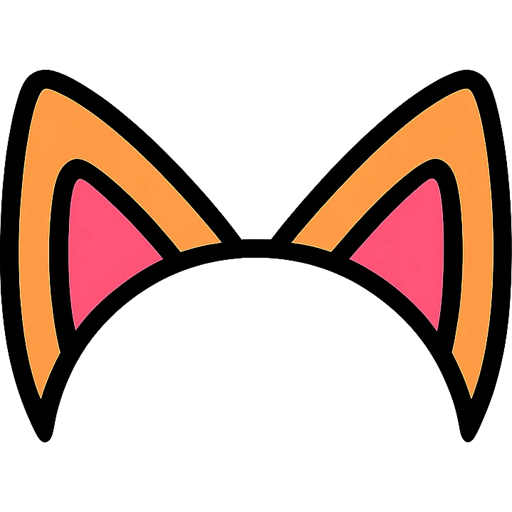 cat ears, modern icon style, simple and bold, minimal color palette, suitable for app icon emoji
