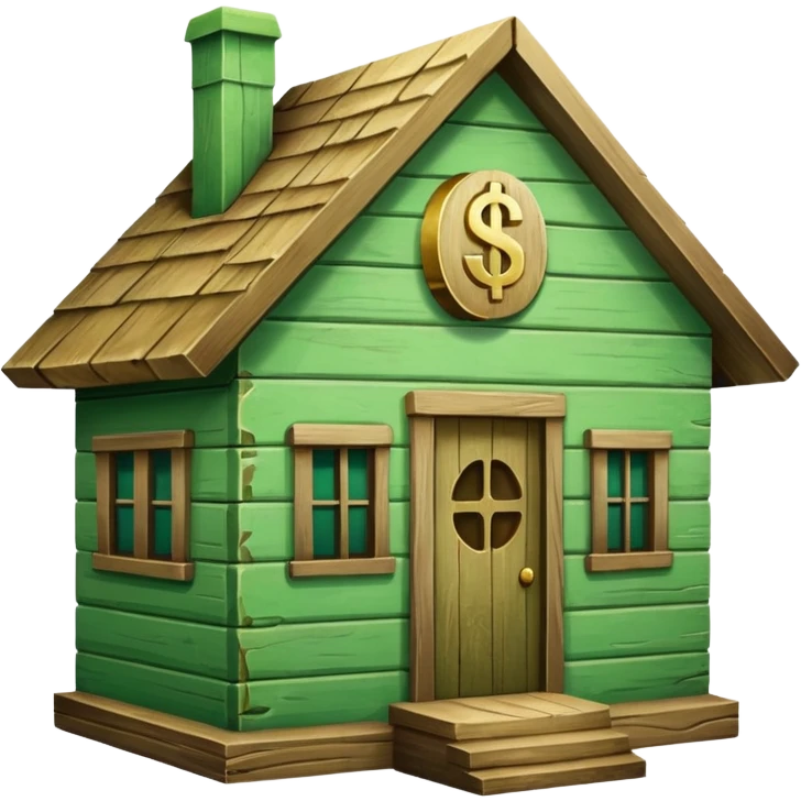 a house with a dollar sign in the middle emoji