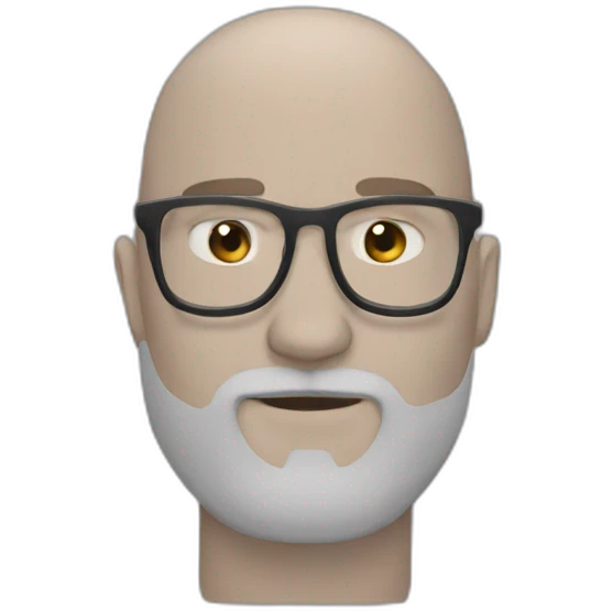 A bald man with beard and glasses emoji