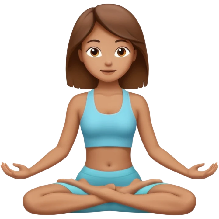 brown-haired girl doing yoga stretching emoji