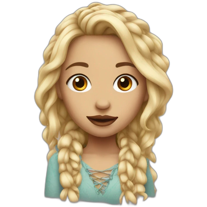 blonde boho girl with face piercings emoji