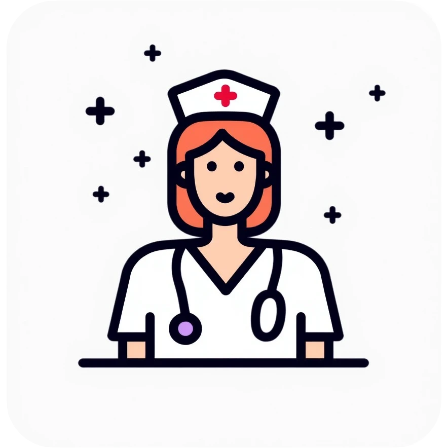 nurse icon with medical symbols emoji