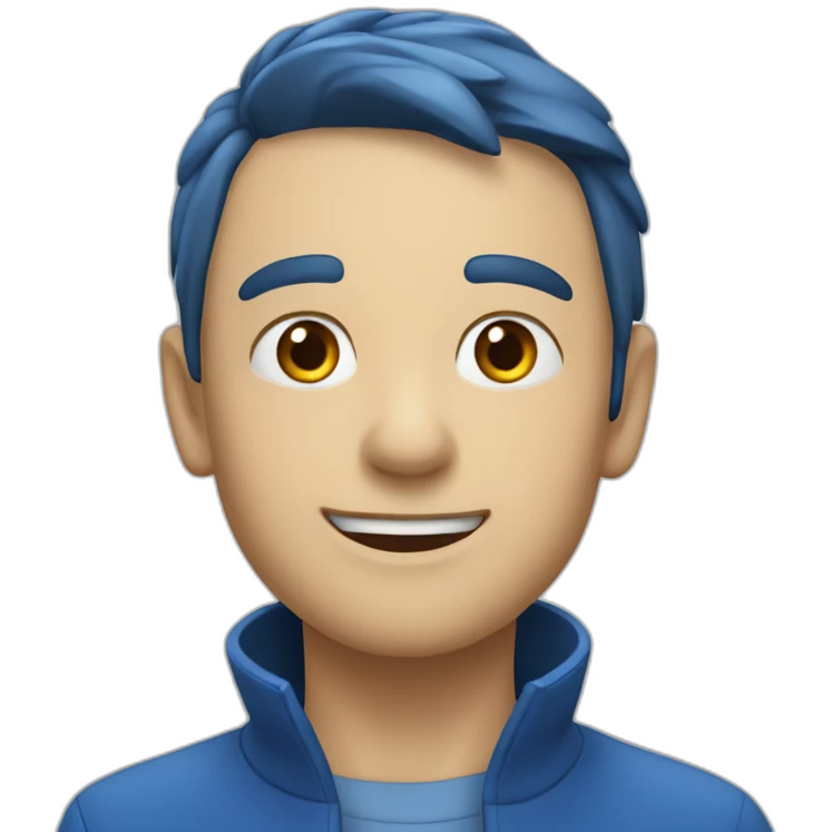 Blaues Strichmännchen emoji
