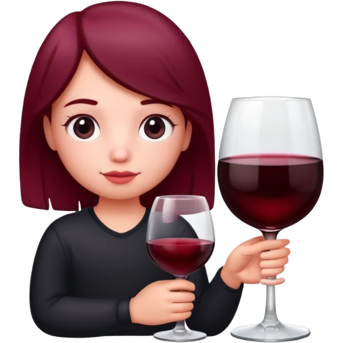 Tiny person next to a giant glass of wine  emoji