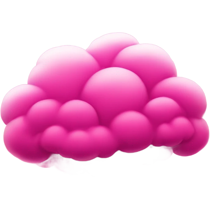 Hot pink detailed cloud emoji