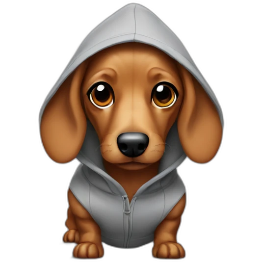 Sausage dog with a hoodie emoji