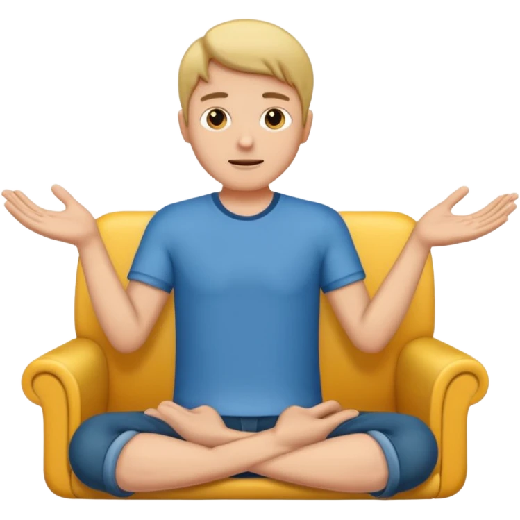 Lap of man empty showing hands towards his lap emoji