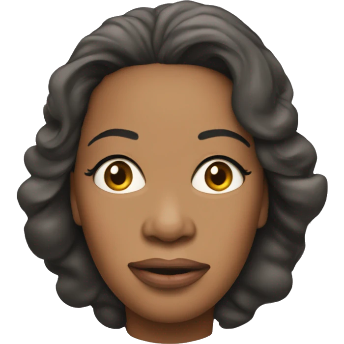 Oprah Winfrey's head with a sad face emoji