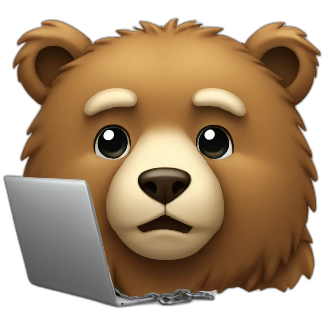 bear-chain-in-screen-of-laptop emoji