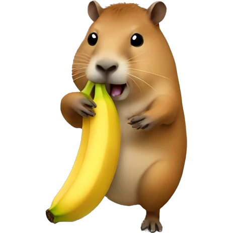 Capybara eating a banana  emoji