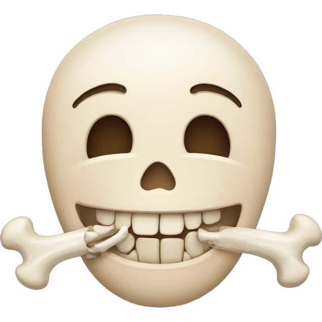 Smiling with bone emoji