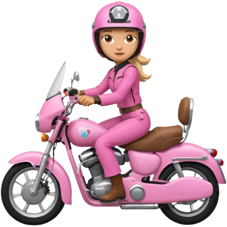 woman rider riding pink motorbiker emoji