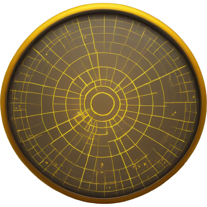 Radar display with yellow and brown emoji