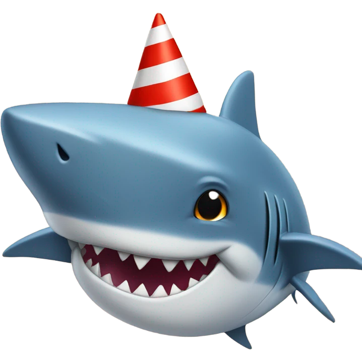 shark in a birthday hat emoji