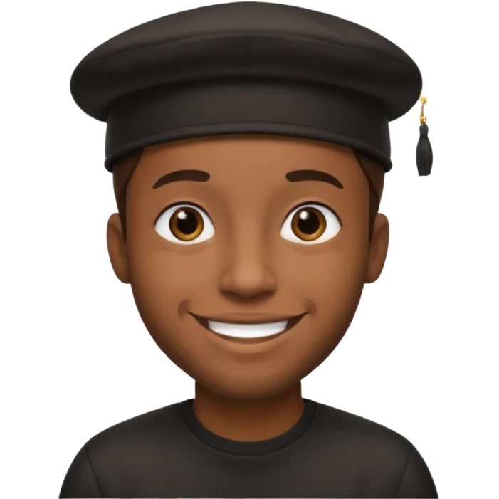 black guy wearing black backwards hat emoji