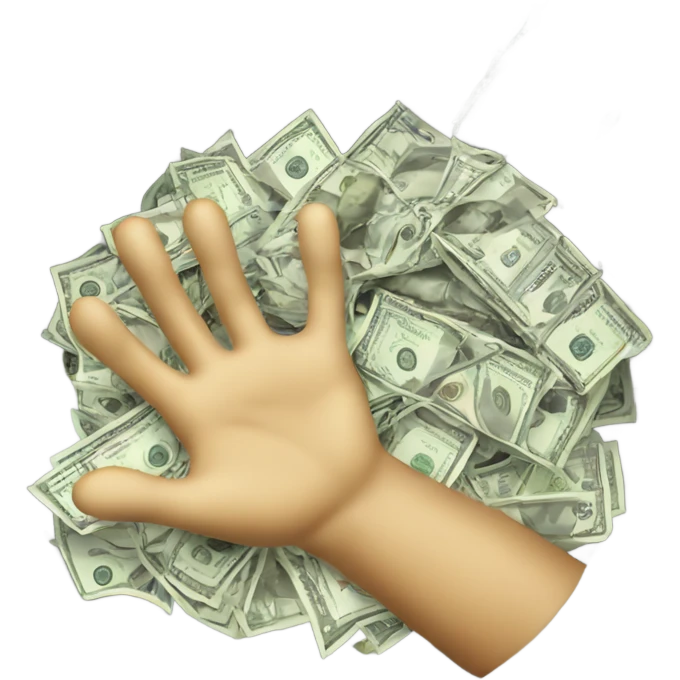 Hand throwing money down the drain emoji