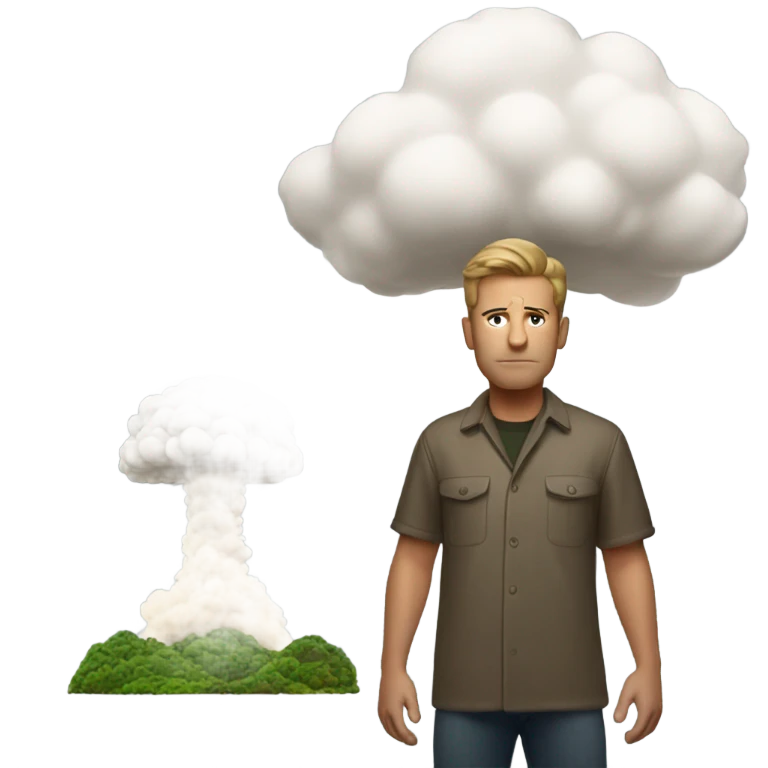 Guy with mushroom cloud explosion emoji