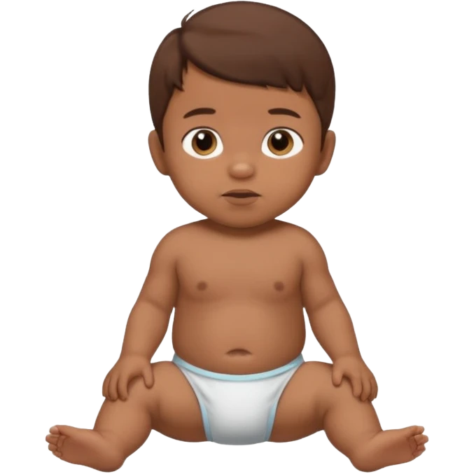 A 1 year old mexican baby boy with brown hair and in diaper emoji