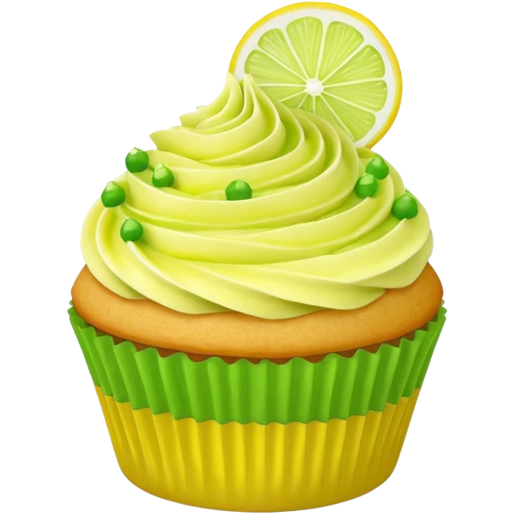 Lemon & lime twist cupcake with lemon and lime slices on top emoji