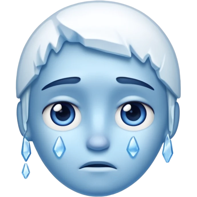 Frozen icy sad face iOs emoji emoji