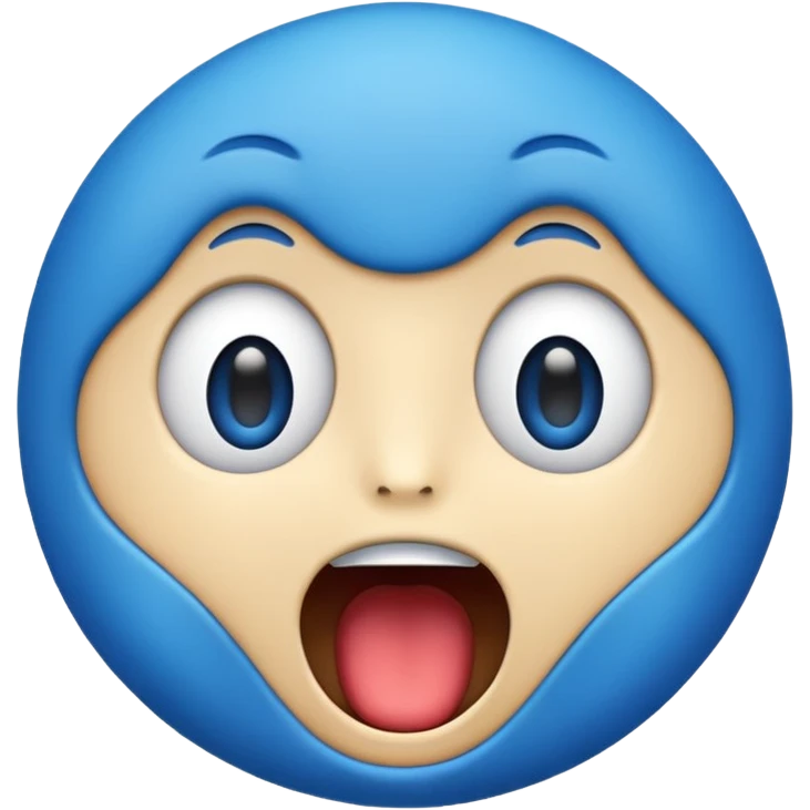 blue surprised emoji  emoji