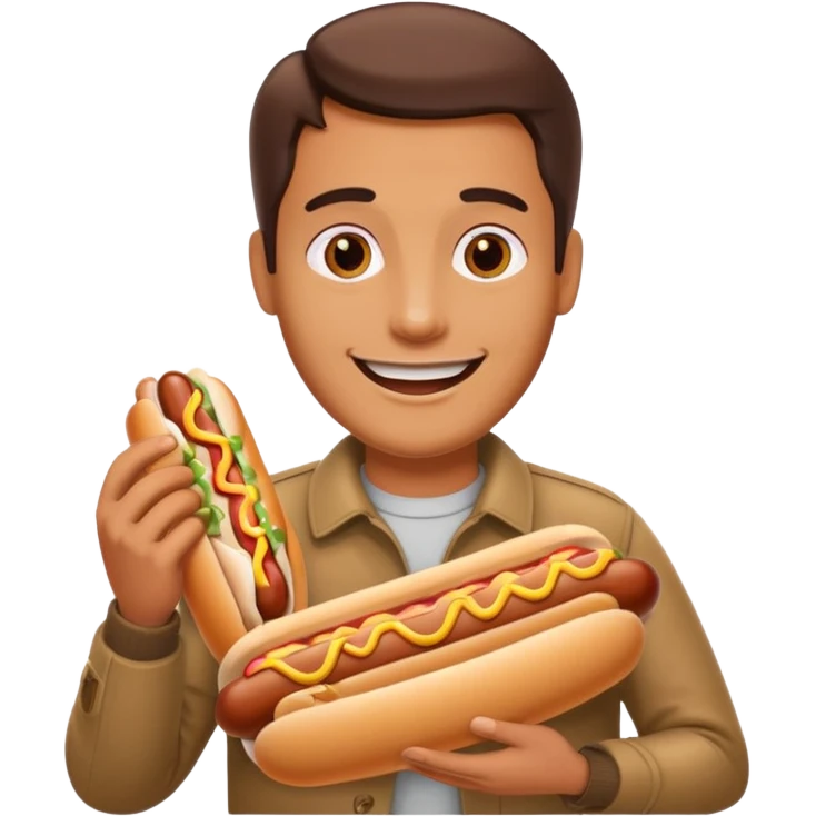 man holding hot dog emoji