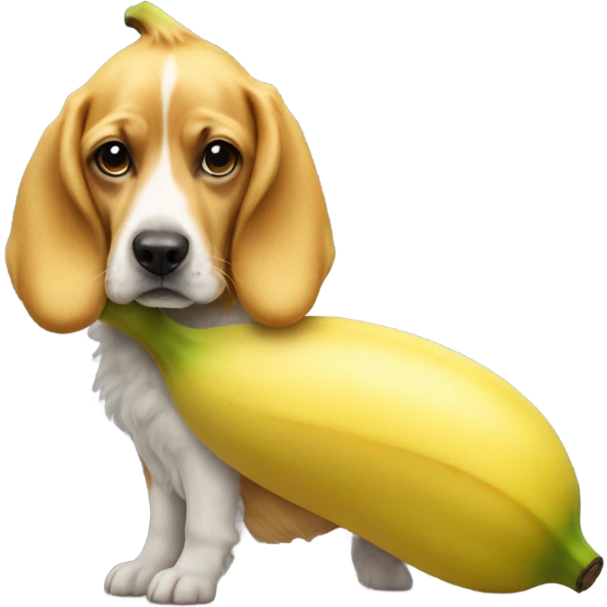 Banana on a dog emoji
