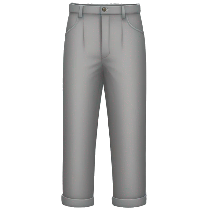 basic blank grey folded trousers emoji