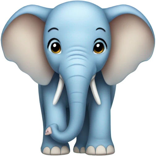 elephant with light blue bow emoji